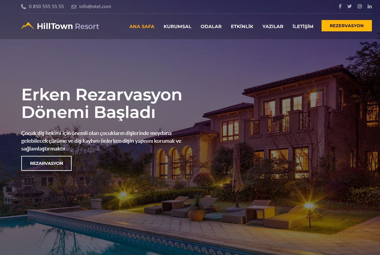 Otel / Pansiyon Kurumsal Web Sitesi