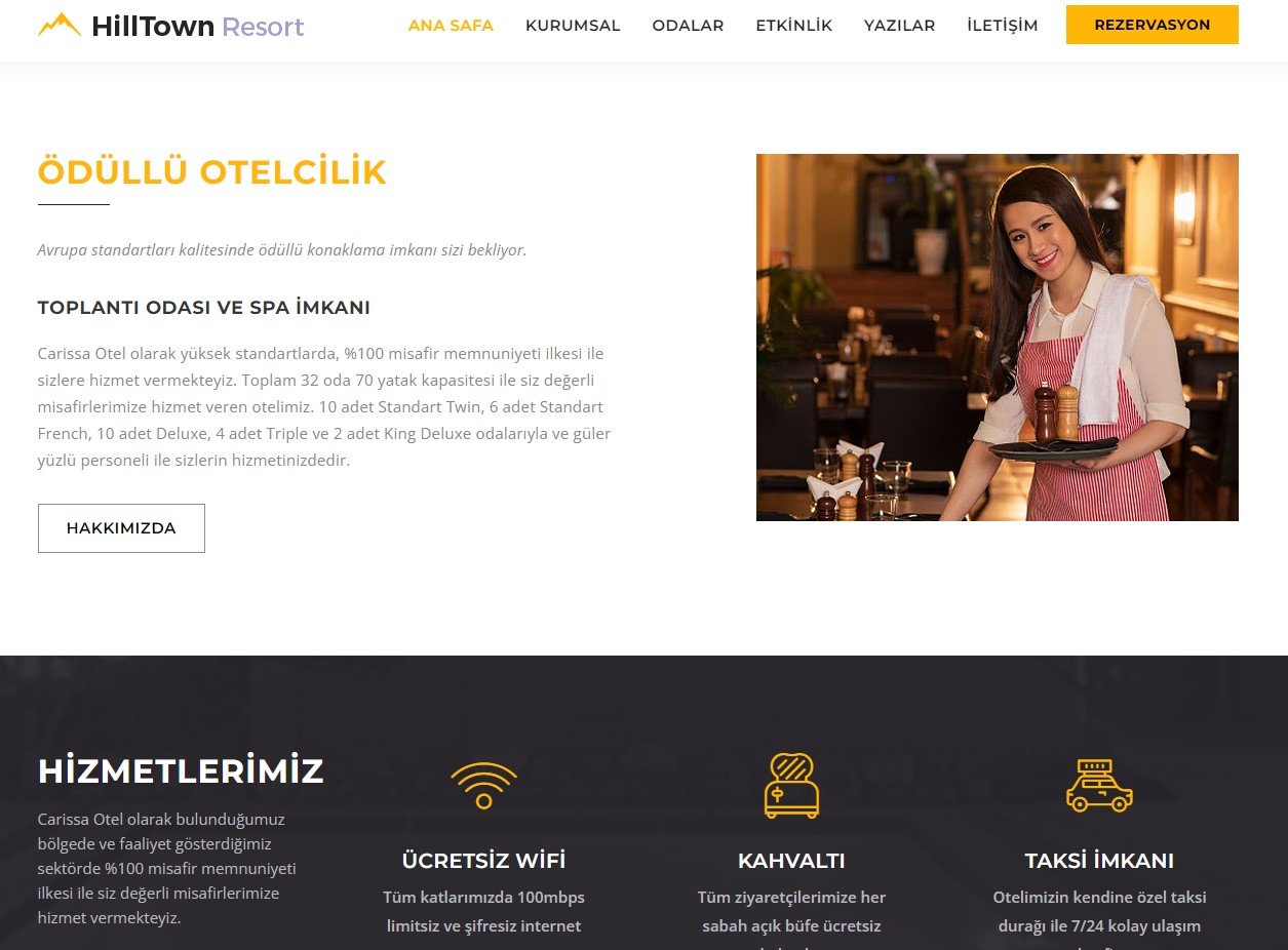 Otel / Pansiyon Kurumsal Web Sitesi