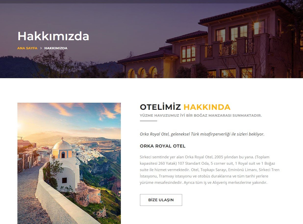 Otel / Pansiyon Kurumsal Web Sitesi