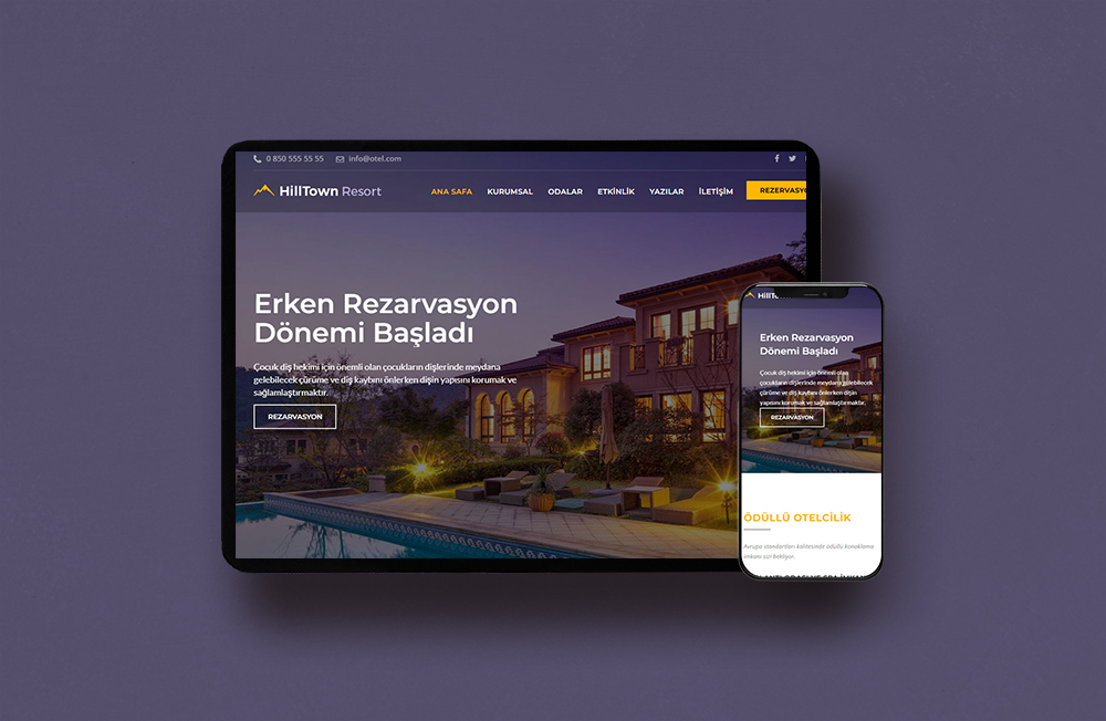 Otel / Pansiyon Kurumsal Web Sitesi